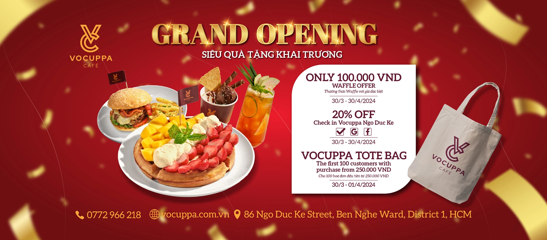 Vocuppa Ngô Đức Kế | Vocuppa Café-Dessert gia nhập thị trường Việt Nam với cửa hàng nổi bật tại trung tâm Sài Gòn